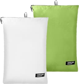 Grote Waszakken met Rits en Handvat - Waterdichte Opbergzak voor Schoon en Vuil, Ideaal voor Vakantie, Kamperen en Sportactiviteiten (Wit & Groen, XL) — thumbnail 1