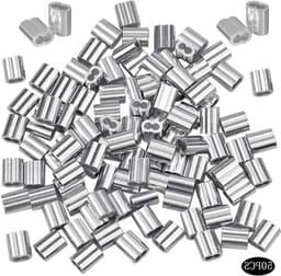 MK Stoer - Draadkabel voor Hondentouw en Waslijn - Aluminium en Staaldraad - 50 Stuks, Geschikt voor Diverse Objecten - Zilverkleurig — thumbnail 1