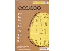 EcoEgg Was ei – Geurvrij - Wasparels – Navulbaar – Voor de witte en lichte was - Geschikt voor de gevoelige huid – Dermatologisch getest - 70 wasbeurten - Geel