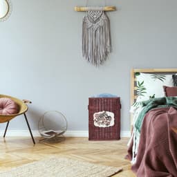 relaxdays wasmand - set van 3 - opbergmand met deksel - rieten mand - gevlochten C — thumbnail 3