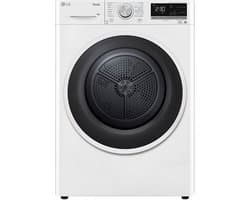LG RH90V5AV6N, Vrijstaand, Voorlader, Warmtepomp, Wit, Knoppen, Touch, Rechts