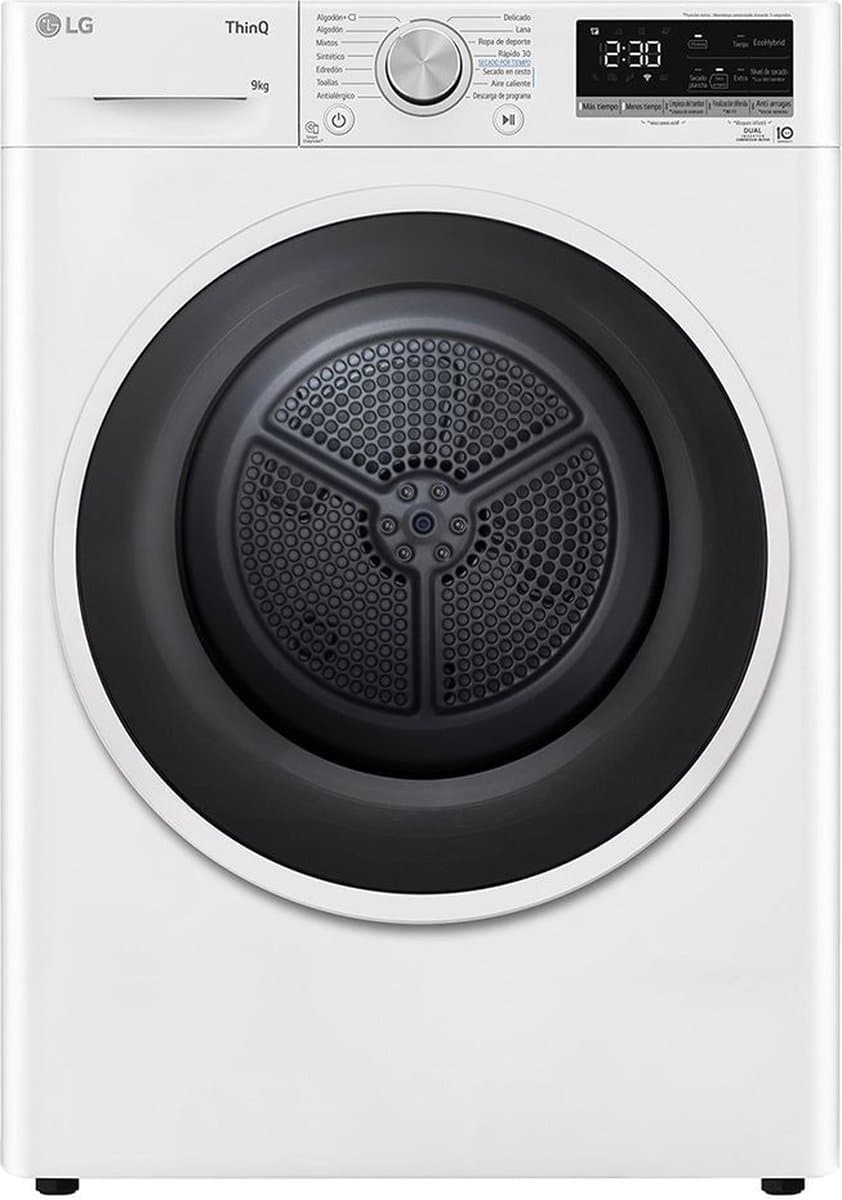 LG RH90V5AV6N, Vrijstaand, Voorlader, Warmtepomp, Wit, Knoppen, Touch, Rechts — afbeelding 1