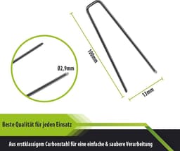 Grondanker met platte kop - grondnagels van niet verzinkt koolstofstaal voor onkruidvlies - tuinvlies - onkruidfolie - schutting & net of camping (200 100x13x29 mm) — thumbnail 2