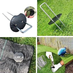 Stabiele grondankers voor onkruidvlies - 50 stuks, camping en omheining - 150 mm lang 40 mm breed Ø 4 mm — thumbnail 4