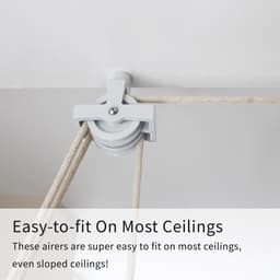 Droogrek Ophangbaar - Wit - 1.4 meter - plafond wasrek — thumbnail 5