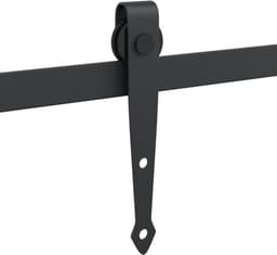vidaXL - Ophangset - voor - minischuifdeur - 122 - cm - koolstofstaal - zwart — thumbnail 2