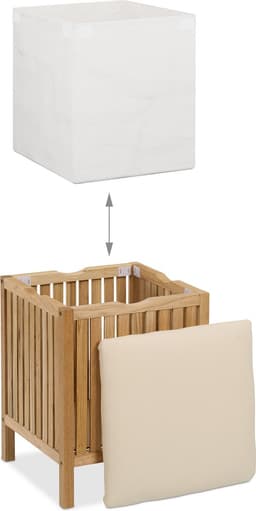 wasmand met zitje - 30 l - hout en stof - 51 x 38 x 38 cm - badkamerkruk — thumbnail 3