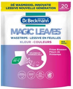 Dr. Beckmann - Magic Leaves - Wasstrips - Gekleurde Was - Frisse Bloesem - 20 Wasbeurten - Voordeelverpakking - 12 stuks — thumbnail 2