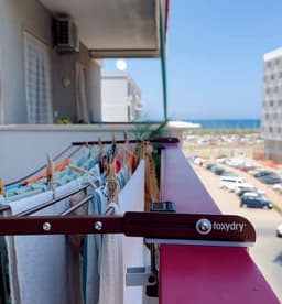Foxydry Duo 62 cm wasrek balkon - corten - rechthoekige reling — thumbnail 2