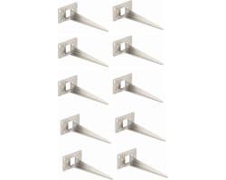 Novatool 10 x grondpennen metaal 10 x 6 x 18 cm roestvrij staal professionele grondanker voor lampen grondhuls tuinpen tuinpennen tuinaccessoires grondbevestiging stopcontactpalen grondnagel grondanker staal — afbeelding 1
