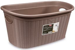 Stefanplast Elegance Wasmand - Taupe - Kunststof - 38x58x28cm — thumbnail 1