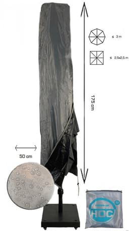 CUHOC Droogmolenhoes 175x28x50 cm – Diamond Label – Incl. Stevige Stok – Waterdichte Hoes met Rits voor Droogmolens tot 2,5x2,5 meter — thumbnail 4