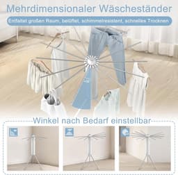 Ruimtebesparend Opvouwbaar Droogrek met Drie Poten voor Binnen en Buiten — thumbnail 3
