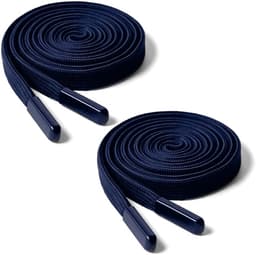 2 stuks 1 cm x 140 cm vervangend koord universeel plat trekkoord koord (marineblauw) — thumbnail 1