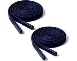 2 stuks 1 cm x 140 cm vervangend koord universeel plat trekkoord koord (marineblauw)