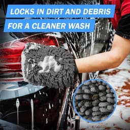 2 stuks microvezel autowashandschoen voor het reinigen van auto en motorfiets, krasbestendige doek, professionele reinigingsaccessoires, verwijdert vuil zonder schade aan de carrosserie — thumbnail 4
