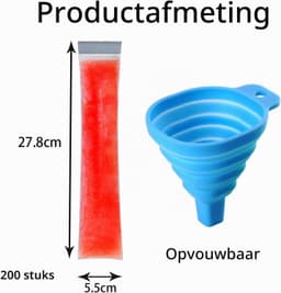 Wegwerp IJszakjes - Transparant - 27,8 x 5,5 cm - Voedselveilige Materialen - Voor Zelfgemaakt IJs — thumbnail 5
