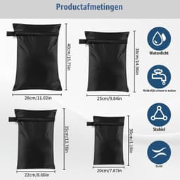 Waterdichte waszakken set van 4, ideaal voor reizen, gemakkelijk schoon te maken en multifunctioneel (22 x 35.25 x 38.4 x 40.2 x 30 cm) — thumbnail 5