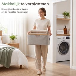 ACAZA Wasmand - Opvouwbaar Wasmand - 50 L - 54 x 36 x 24,5 cm - Grijs — thumbnail 2