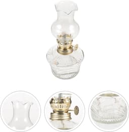1set Retro Kerosine Lamp Glas Draagbare Olielamp Voor Binnengebruik Decoratieve Nachtlamp Voor Tafel Noodverlichting Voor Woonkamer Keuken — thumbnail 5