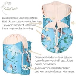 Draagbare katoenen opbergtas met trekkoord en karabijnhaken – voor huishouden, tuin en camping — thumbnail 2