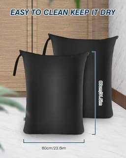 Waterdichte waszak voor vuile kleding - herbruikbare opbergtas met rits, 2 stuks, 24 x 31 inch — thumbnail 2