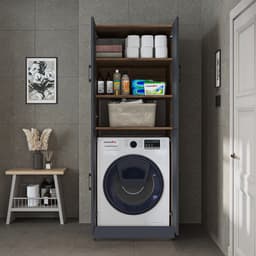 Roomart DORA-II Wasmachine Ombouwkast 70x186 cm - Antraciet Eiken — thumbnail 4