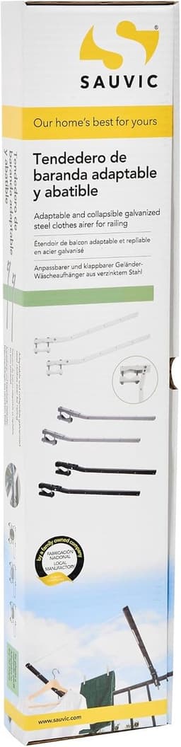 Wit Aanpasbare en Opvouwbare Balkon Kleding Airer — thumbnail 2