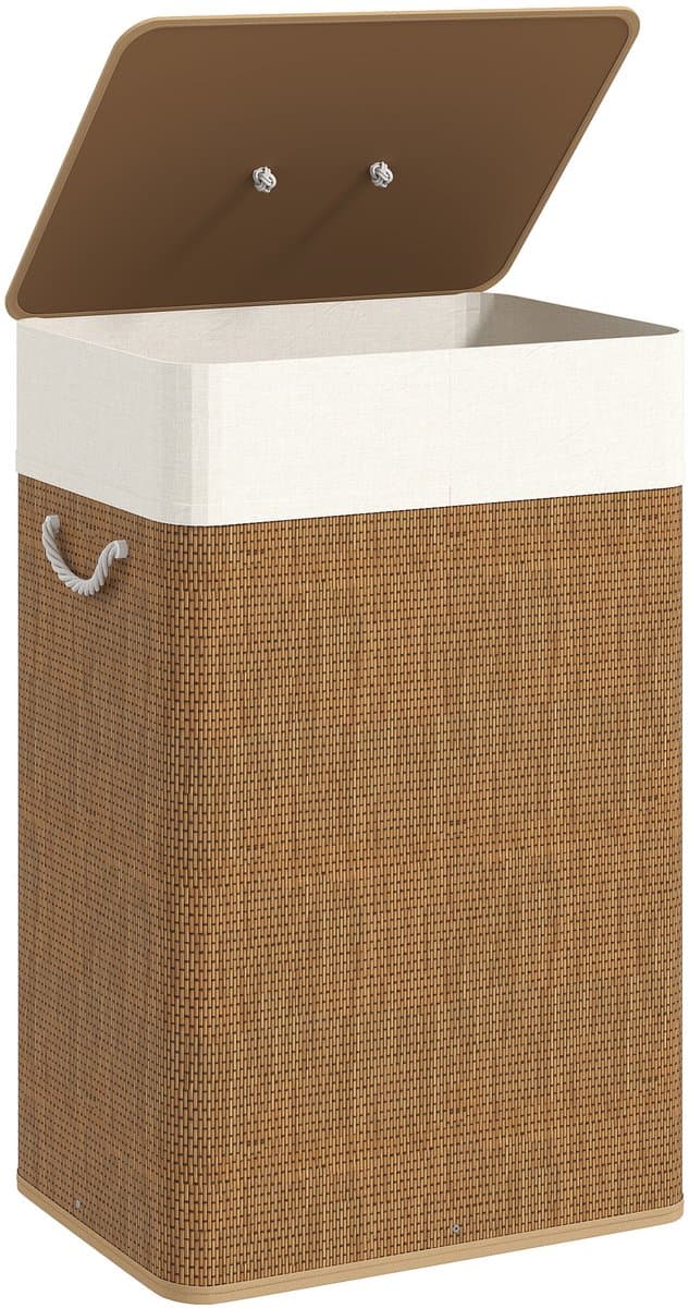 HOMCOM Laundry Hamper Bamboe 40L x 30B x 60H cm Bruin — afbeelding 1