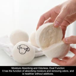Wool Dryer Balls, vilten ballen voor droger, drogerballen van natuurlijke wol, 6 stuks drogerballen voor wasdroger - ShopVlot — thumbnail 4
