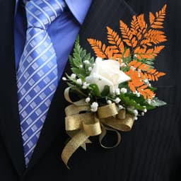 Varens 38,1 cm (15 inch) natuurlijk gedroogd blad met stelen voor slinger voor bruiloft / huisboeket / feestjes om zelf te maken, gedroogde planten [oranje] — thumbnail 2