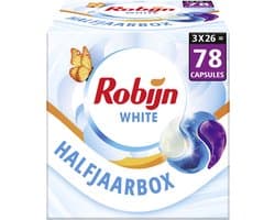 Robijn Wasmiddel - 3-in-1 Wascapsules - Stralend Wit - 3 x 26 stuks - 78 Wasbeurten - Voordeelverpakking
