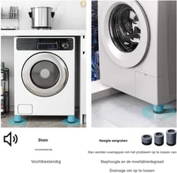 Trillingsdemper – 4 Stuks Antislip Trillingsdempers – Voor Wasmachine – Droger – Geluidsisolatie – Anti-Trillingsmat – Grijs — thumbnail 4