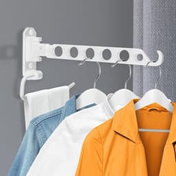 Opvouwbare kledinghaak voor wand, ruimtebesparend en multifunctioneel - ideaal voor balkon, badkamer en wasruimte — thumbnail 1