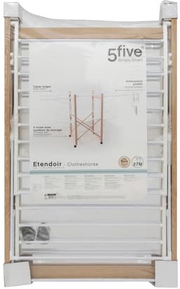 Five Wasrek - metaal - hout look - 176 x 60 x 103 cm - staand - droogrek - staand/inklapbaar — thumbnail 5