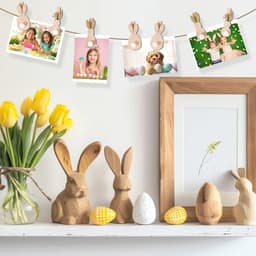 Decoratieve Wasknijpers voor Pasen - Houten Mini Paasknijpers met Pompons - 12 Stuks voor Feestelijke Decoratie — thumbnail 4