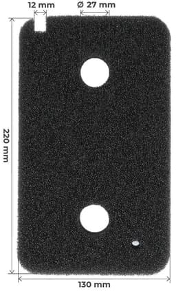 Bramokava 2x Filter geschikt voor Miele Droger 09499230 - 9499230 - 220 x 130 x 30 mm - Spons Foam Schuimfilter — thumbnail 3