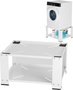 Wasmachine verhoger 60,6x60,6x40 cm - Wasmachine opbouwmeubel - Wasmachine sokkel - Wasmachine Kast Max 150kg - Wit — thumbnail 1