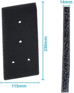 Bramokava 2x Filter geschikt voor Droger Whirlpool Bauknecht Ignis ( met 4 gaatjes) - 481010345281 - 8015250474909 - 481010716911 - 220 x 110 mm - Spons Foam Schuimfilter — thumbnail 4