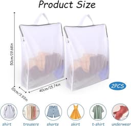 Waszak - 2 Stuks - Groot 40 × 50 CM - Waszakjes met Rits - Waszakken voor Wasgoed - Laundry Bag - Waszakje Lingerie - Wasnet - Waszak Wasmachine - Washing Bag - Waszakjes - Waszak Ondergoed - Waszakjes Groot - Wasnetten met Rits voor Wasgoe — thumbnail 5