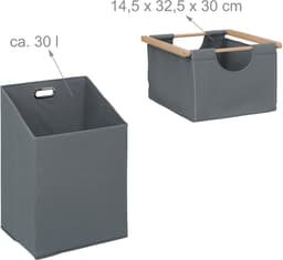 Wasmand rek - 30 liter - 120x40x33 cm - bamboe — thumbnail 4