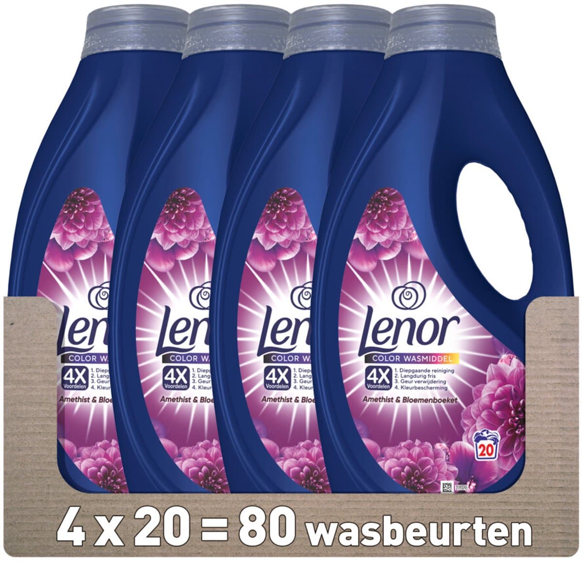 Lenor Vloeibaar Wasmiddel Amethist 20 Wasbeurten - 4 x 900 ml - Voordeelverpakking — afbeelding 1