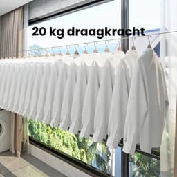 Flipflop Club® Waslijn In- en uittrekbaar | max. 4,2 meter | Stevig Waslijndraad – Wasdraad – Uittrekbare waslijn – Alternatief voor wasrek / compact wanddroogrek – Ruimtebesparend – Klein droogrek - Met of zonder boren - ideaal voor Studentenkamer — thumbnail 5