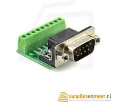 DB9 RS232 Male naar Terminal Blok Adapter – Seriële Breakout
