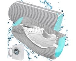 2-pack schoenwaszak - 39x19cm anti-deformatie schoenwaszak - mesh schoenwaszak - duurzame pluche waszak - herbruikbare wasmachinezak - beschermt schoenen en wasmachine tegelijkertijd - geschikt voor de meeste soorten en maten schoenen