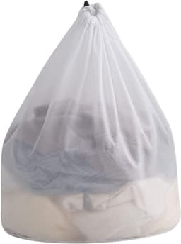 2 stuks waszakken, waszak met trekkoord, fijnmazige zak, speciale waszak met trekkoord, verdikte, vormvaste waszak met trekkoord, waszak van netstof, 40*50cm geschikt voor het wassen van blouses/korte mouwen/badlakens (wit) — thumbnail 1