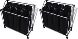 vidaXL - Wassorteerders - met - zakken - 2 - st - zwart - en - grijs — thumbnail 1