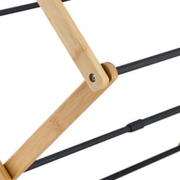 wasrek inklapbaar - uitschuifbaar: 43 - 75 cm breed - met knijpers - bamboe - metaal — thumbnail 2