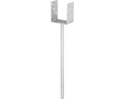 Alberts 212711 U-Post Holder with Reinforcement Steel Concrete Anchor Hot Galvanized Free Width 121 mm Length Concrete Anchor 400 mm