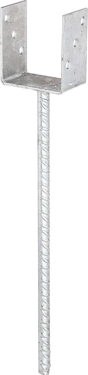 Alberts 212711 U-Post Holder with Reinforcement Steel Concrete Anchor Hot Galvanized Free Width 121 mm Length Concrete Anchor 400 mm — afbeelding 1